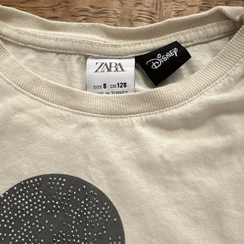 ZARA Disney Mickey Mouse Boys Long Sleeve Crew Neck Cotton Tee White 8 (128)